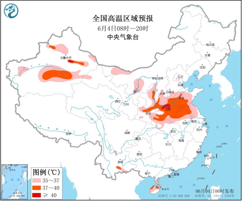 江南华南等地有持续性强降水 华北黄淮等地有持续性高温天气