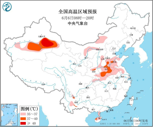 江南华南等地有持续性强降水 华北黄淮等地有持续性高温天气