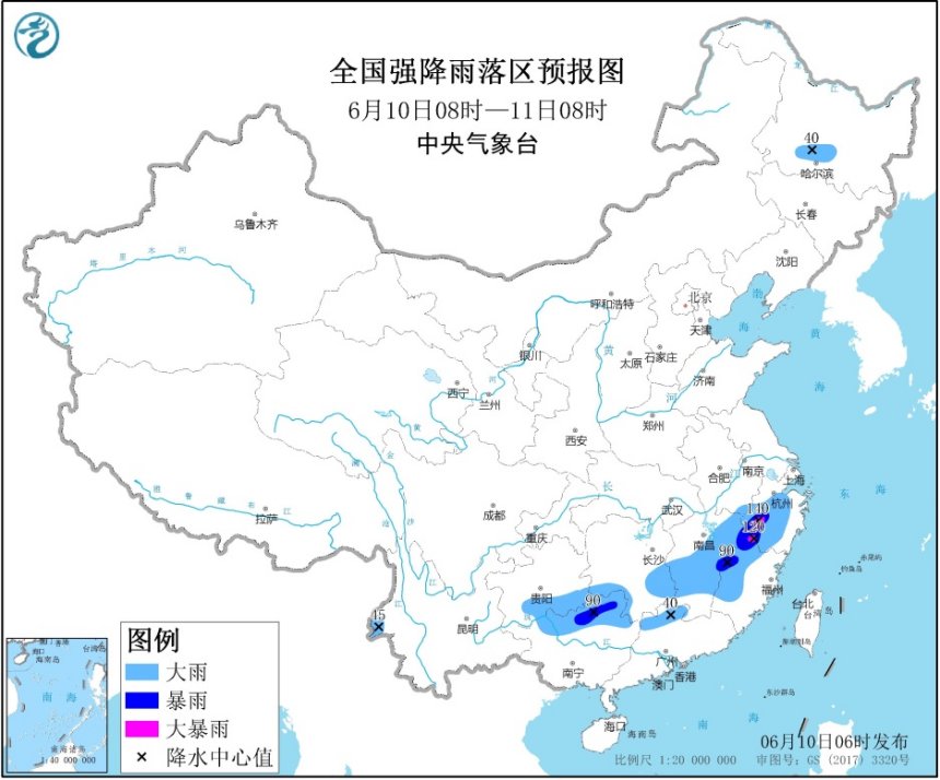 广西江西浙江福建需警惕强降雨 明日南方降雨减弱