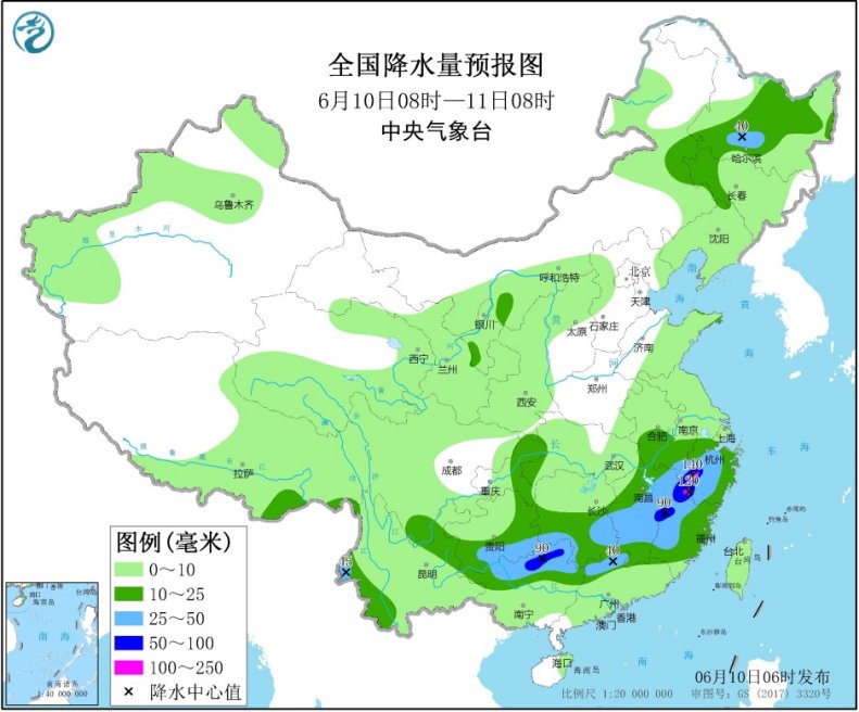 广西江西浙江福建需警惕强降雨 明日南方降雨减弱