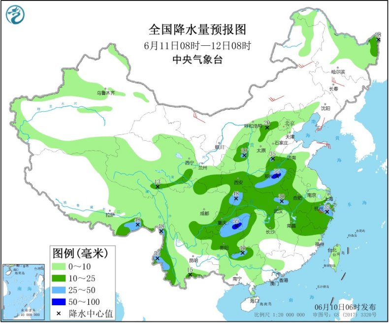 广西江西浙江福建需警惕强降雨 明日南方降雨减弱