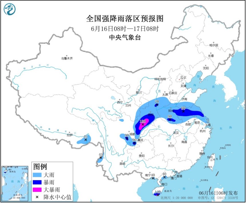 四川盆地陕西南部黄淮江淮等地有强降雨 华北江南等地高温天气持续