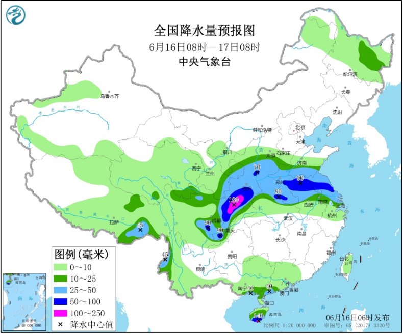 四川盆地陕西南部黄淮江淮等地有强降雨 华北江南等地高温天气持续