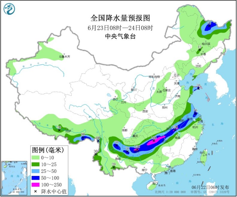 长江中下游等地有持续强降雨 东北地区等地多降雨