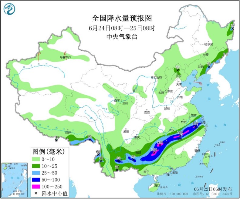 长江中下游等地有持续强降雨 东北地区等地多降雨