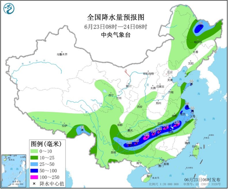 贵州长江中下游等地有强降雨 华北东北地区等地多降雨