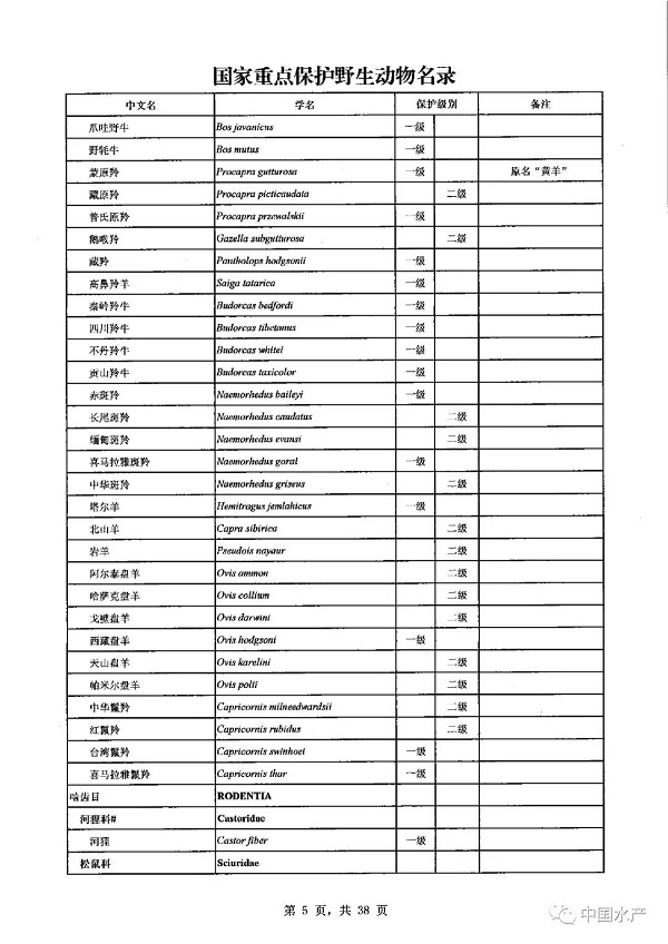 名录来了！调整后的《国家重点保护野生动物名录》正式公布