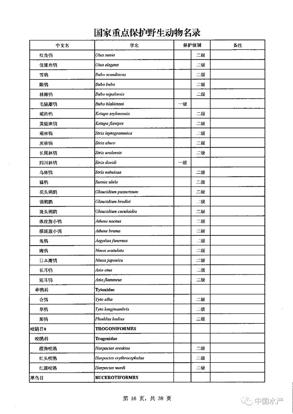 名录来了！调整后的《国家重点保护野生动物名录》正式公布