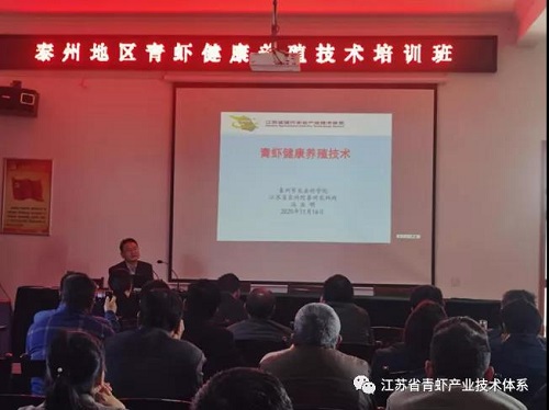 江苏省青虾体系泰州基地举办青虾健康养殖技术培训与现场指导