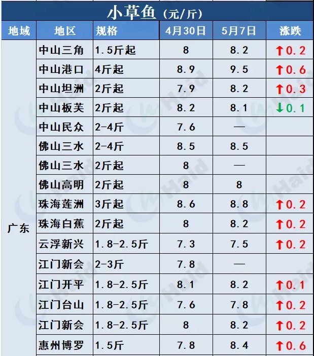 鱼价行情 | 全国缺鱼！草鱼涨势凶猛如“火箭”，其他品种也涨了吗？