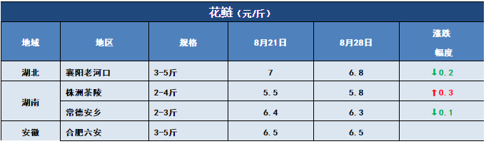 热水鱼，大批进军市场！特种鱼新鱼也开始上市！8月28日全国19种鱼类塘头价